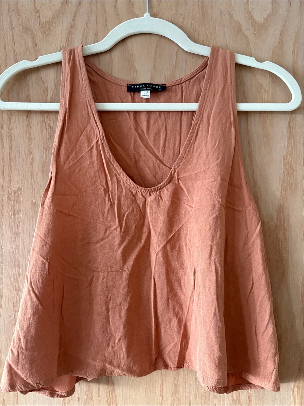 Final Touch Terracotta Flow cropped Tank Top